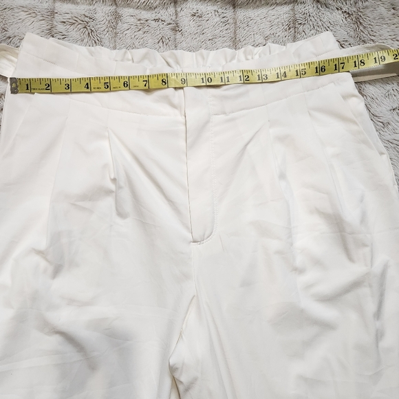 SIZE L (12-14 US) Cropped dress pant High waist White Pockets CALVIN KLEIN - Picture 11 of 15